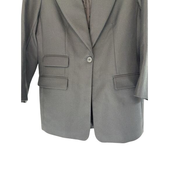 Banana Republie Lido Sculpted Italian Wool Blazer Black Luxury Classy Size 8 - Picture 6 of 12